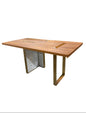 Walnut/Brass/Marble Desk 63x31.5x29.75”h