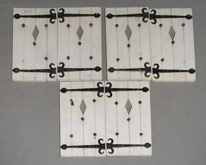 PAIR Eng Painted Wood Doors - 28 in tall x 32 x 1 each