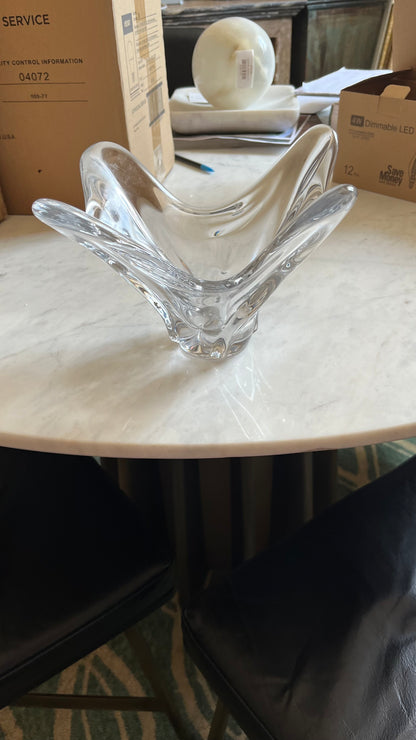 Ital Clear Art Glass Bowl 6"h