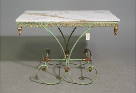 French Style White Marble Pastry Table 44.5x24.5x32"h