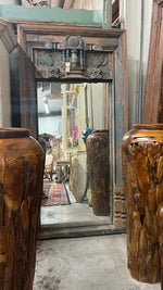 Vintage Teal Carved Mirror 43x84"h