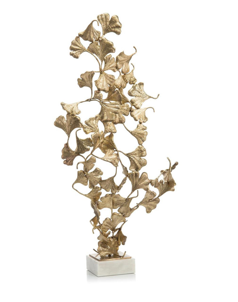 Ginko Leaves On White Marble 24.5x10x46h