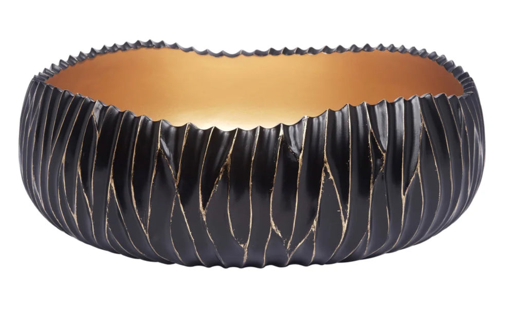 Black and Gold Bowl 20x7h