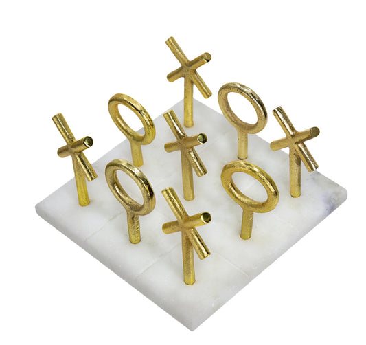 Marble and Gold Tic Tac Toe