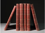 S/6 Lg Red Leather French Books c.1914-1917 - 16 in tall x 12 x 2