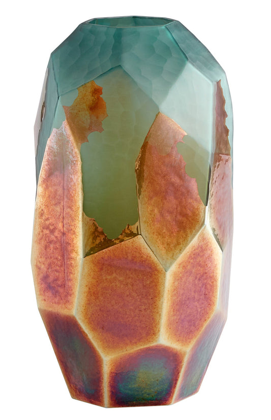 Roca Verde Green and Gold Vase Large 14”h