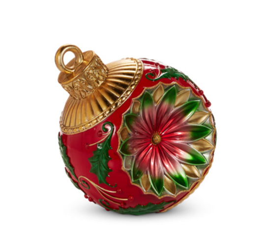 14” Vtg Red and Green Ornament