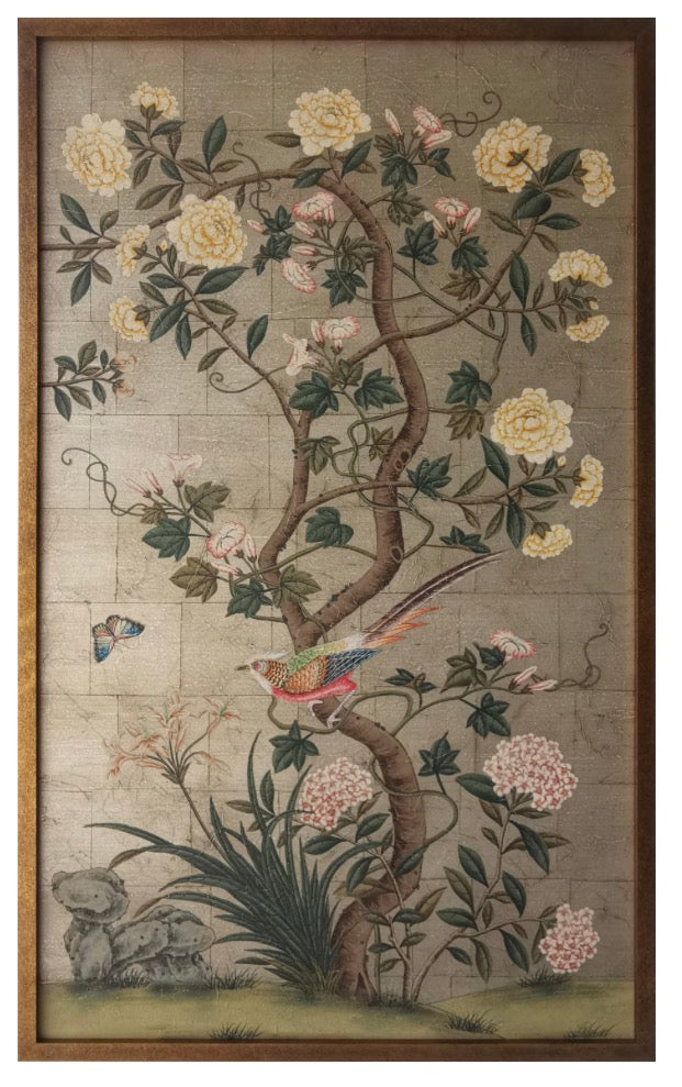 Georgian Pewter (B)Hand Painted Wallpaper Panel 37.5x63.75