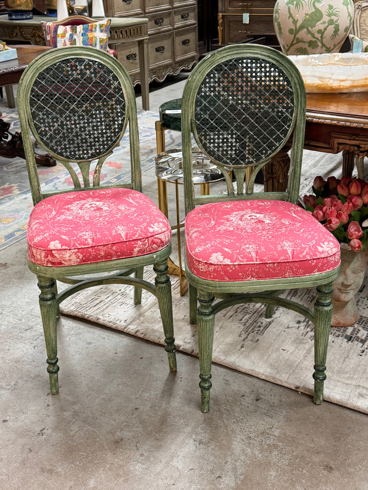 Set of 4 Green Painted Chairs