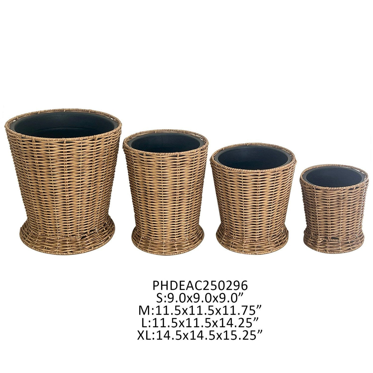 Poly Weave Field Flower Buckets Set of 4