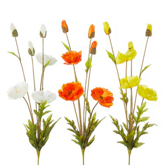 22" Poppy Spray