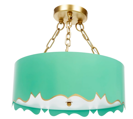 Mollie Pendant Sea Green 15"Diax15"h