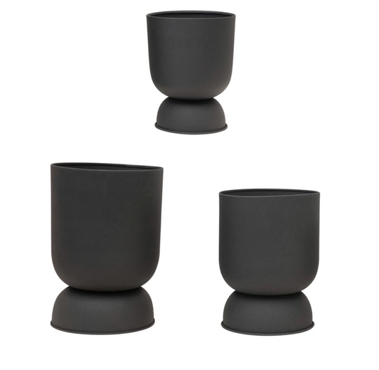Black Metal Footed Planter