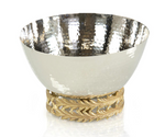 Feather Polished Silver Bowl 10.5x6.75h