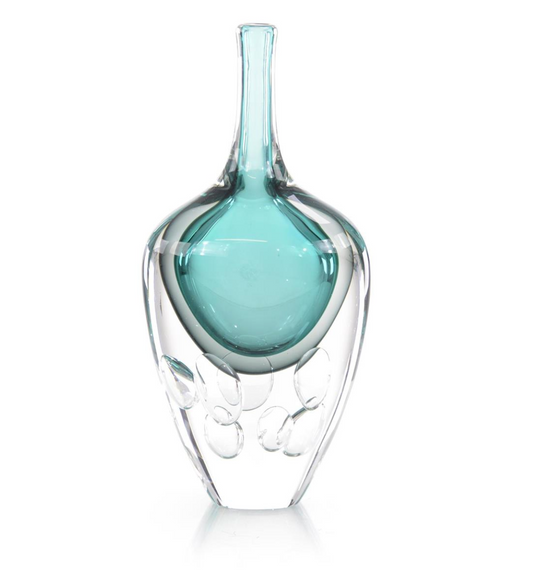 D'Azure Art Glass Vase 16.5"h