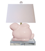 Pink Porcelain Bunny Lamp