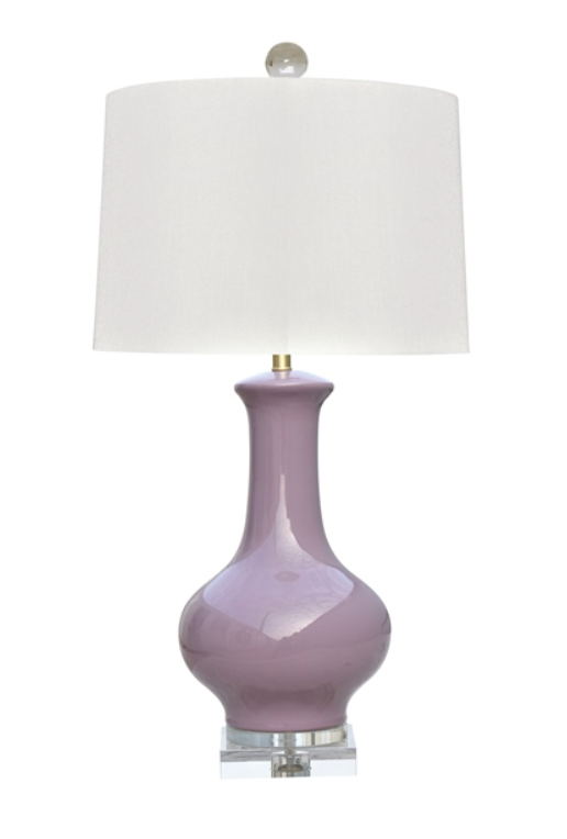 Porcelain Lavender Vase Lamp 29"h