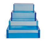 Blue Lucite Square Stand 5x5x2"h