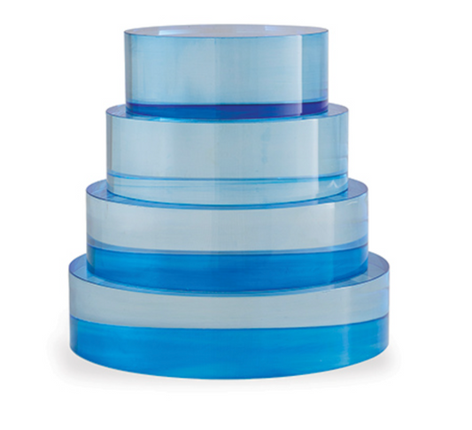 Blue Lucite Round Stand 6"dx2"h