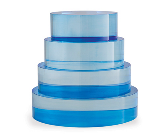 Blue Lucite Round Stand 8"dx2"h