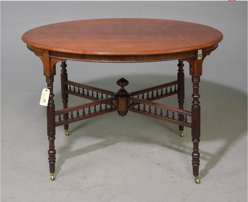 1920s Mah. Oval Entry Table 42.5x31x28h