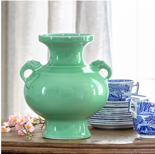 Celadon Glaze Vase 11"h