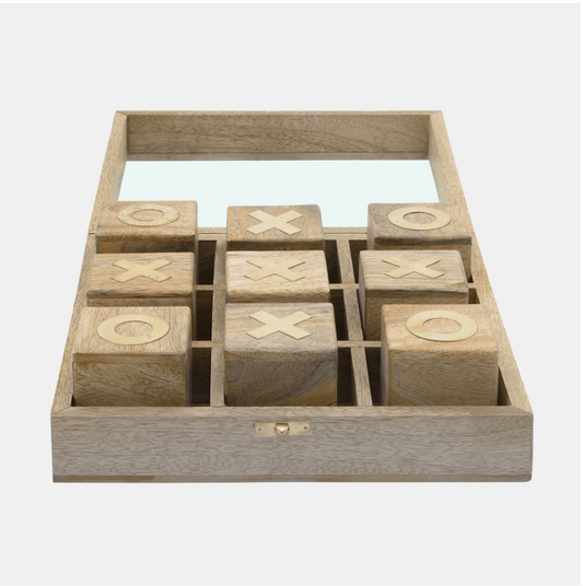 Natural Wood Tic Tac Toe 10x10"