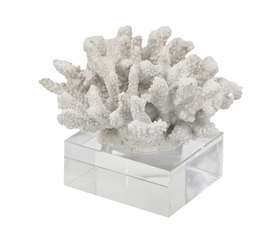 Faux White Coral on Base 6.5"h
