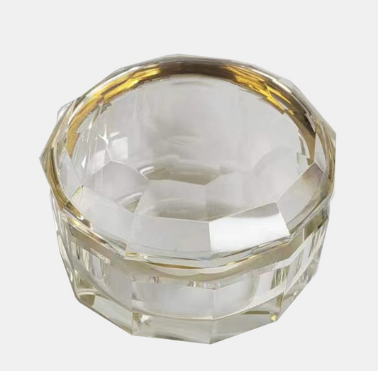 Glass 4"d Trinket Box