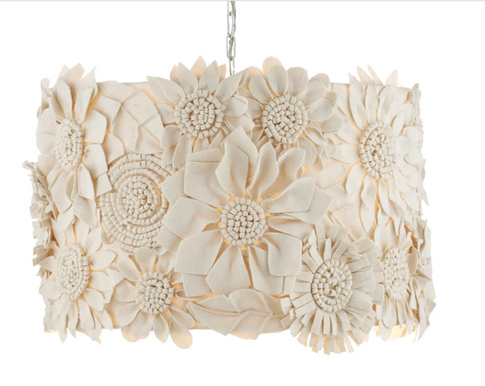 Clotilde Cream Pendant 19x17.5"h
