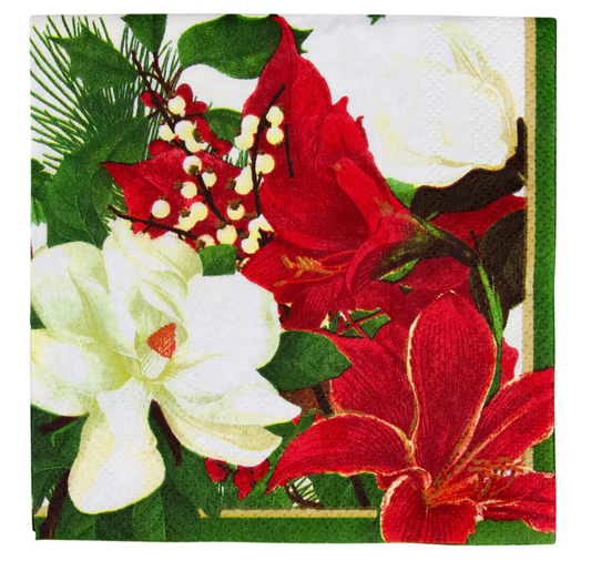Christmas Garden Cocktail Napkin