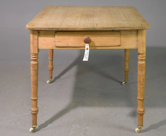 British Farmhouse Pine Table 32x42x35.5"h c.1930s