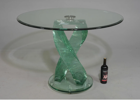 Post Mod Glass Helix Table 42"d X 31"h