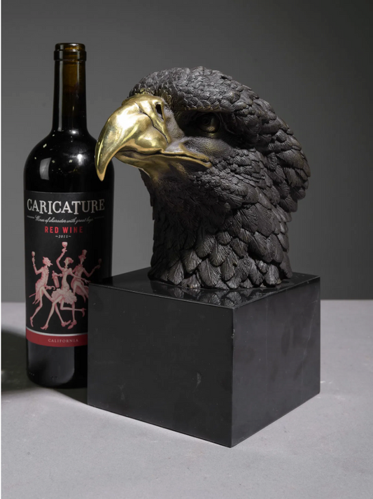 Bronze Eagle Head with Guilded Beak