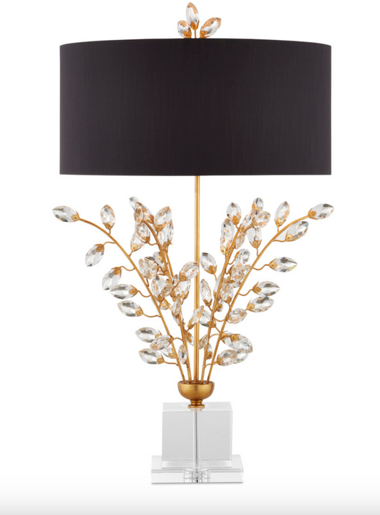 Forget Me Not Gold Table Lamp 19x32.25"h