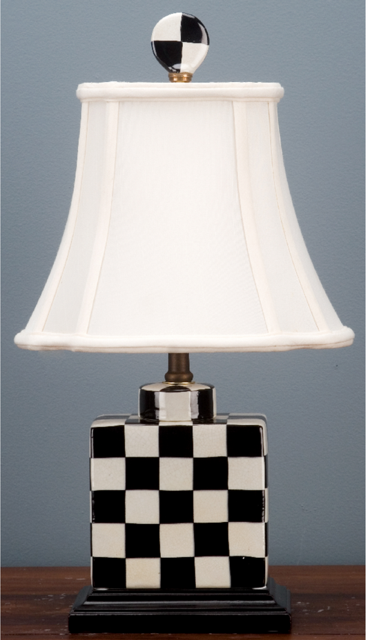 Black and White Square Lamp 8x10x18"h