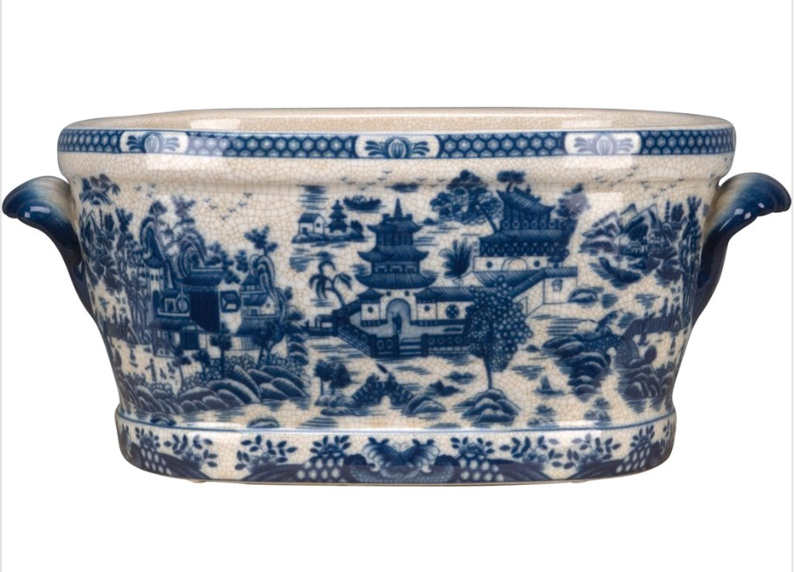 Blue Willow Basin 19x11x8.5"h