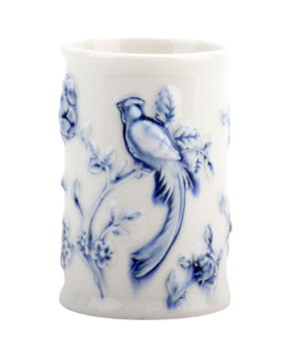 Blue & White Bird Tumbler/Cup