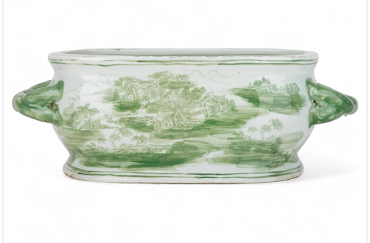 Green Oval Basin/Footbath 18x9x7"h
