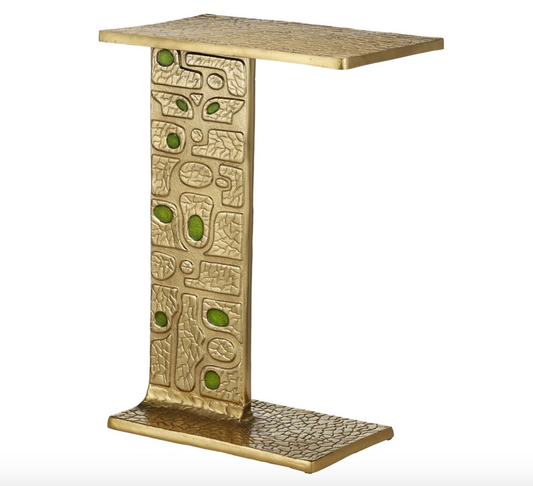 Beau Monde Green & Gold Table 24"h