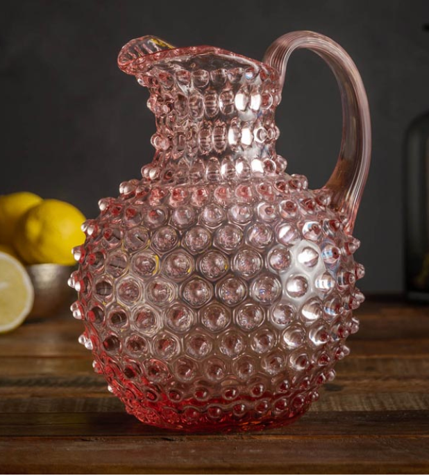 Pink Hobnail Pitcher