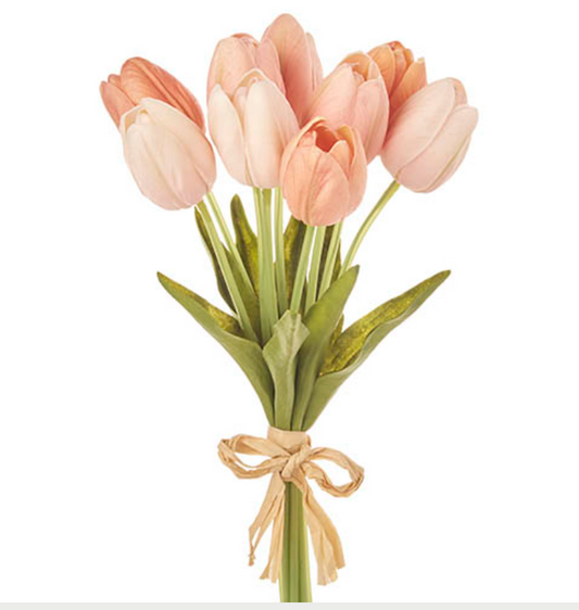 Real Touch Tulip Bundle Lt Pink 15"