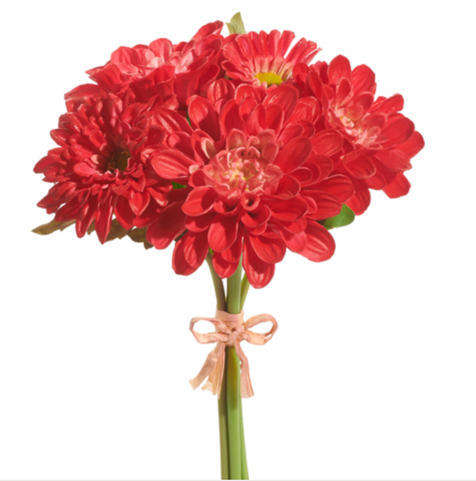 11" Real Touch Red Dahlia Bundle