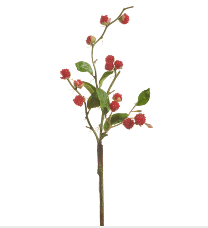 17.5" Red Berry Spray