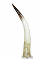 Black and White Cow Horn on Base Lg 25"