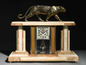 Art Deco Panther Mantle Clock 19.75"h