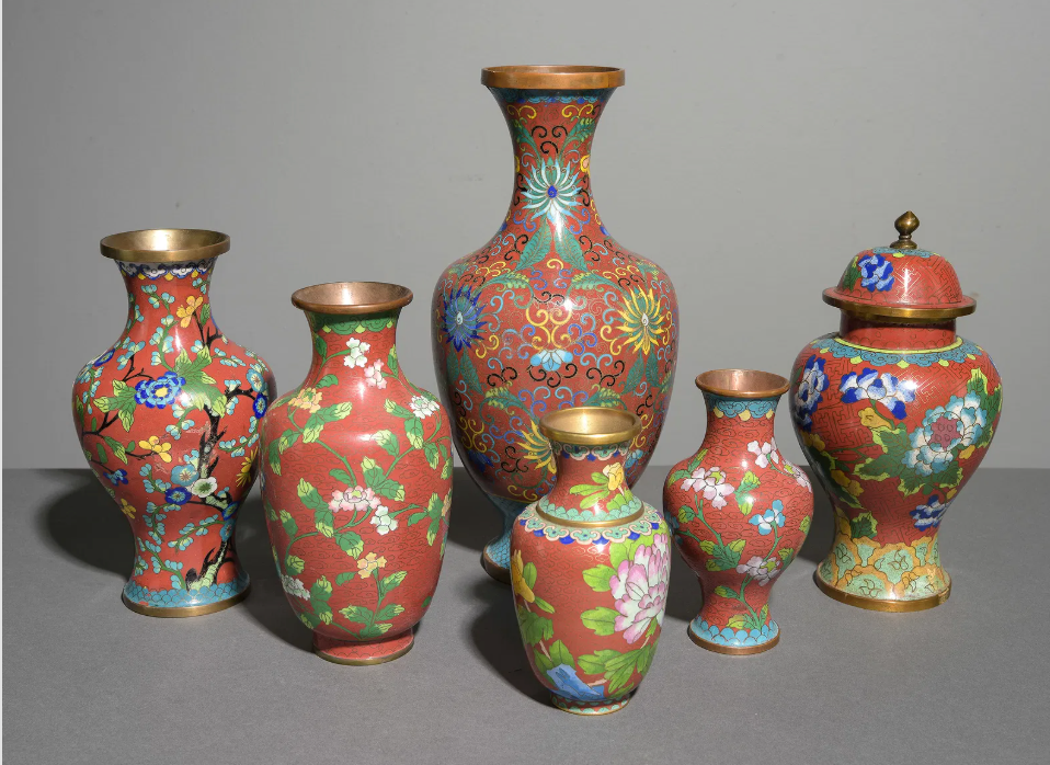 Cloisonne Vases and Urns Asst.