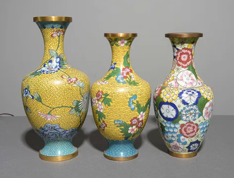 Cloisonne Vases and Urns Asst.