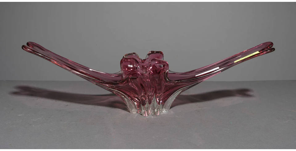 Pink Murano Art Glass Bowl 26"w