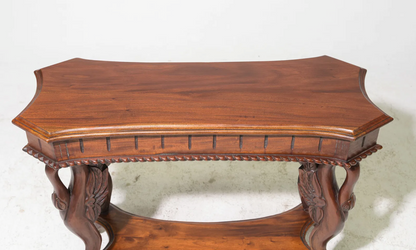 Ital Style Carved Swan Table 36.5x16x27.5"h